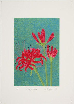 秋山泉、【樹間】、希少な額装用画集より、新品額装付、状態良好 T-BOX 2023/07/07 AB